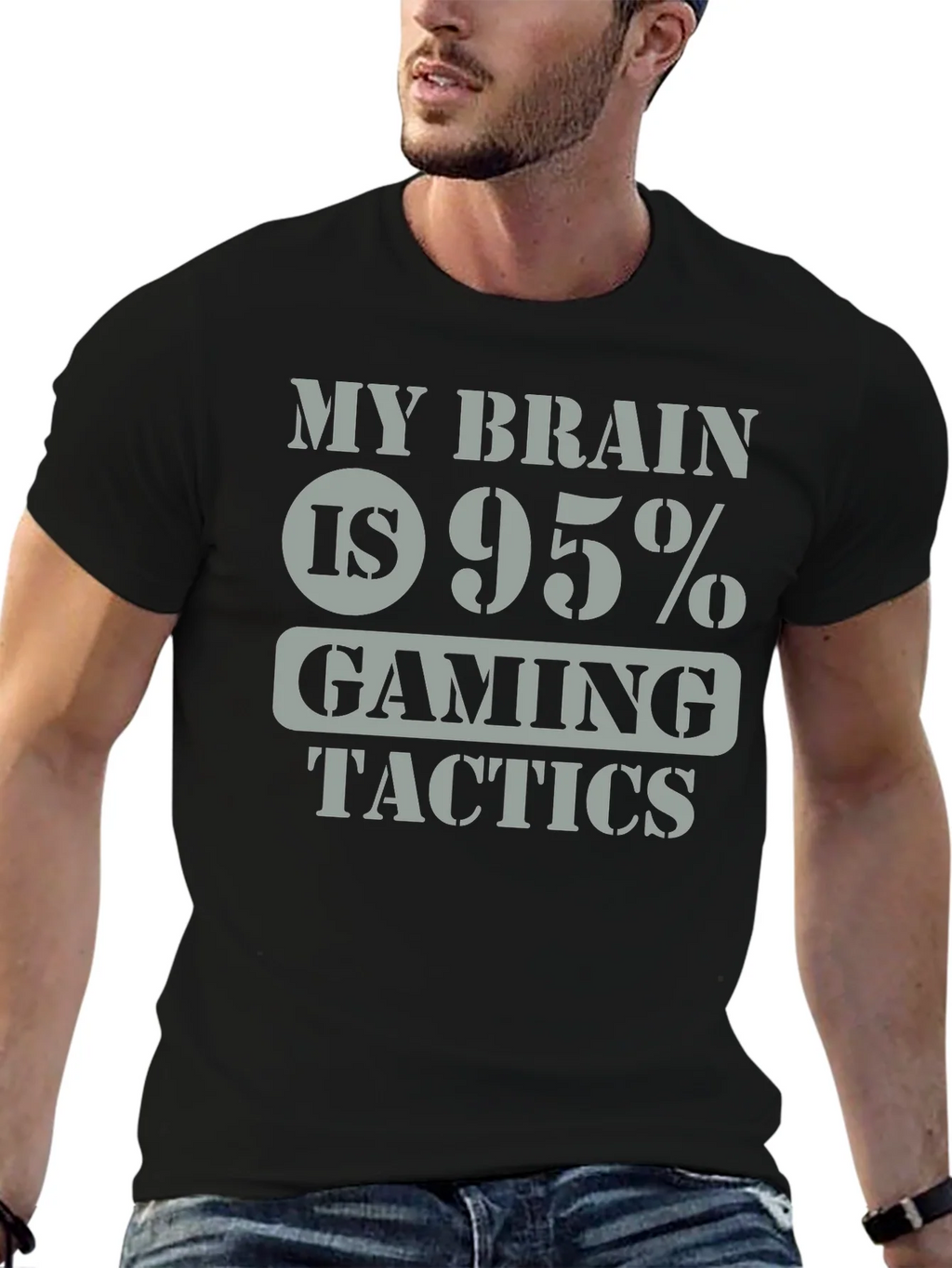 Gaming Tactics T-Shirt - My Brain is 95% product image 6