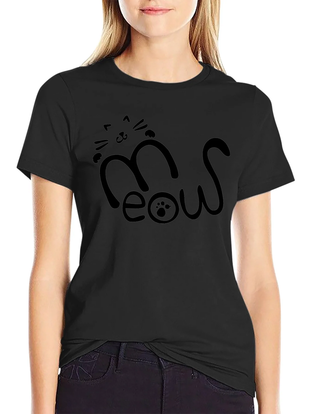 Meow Cat Graphic Tee - Casual Style product image 1