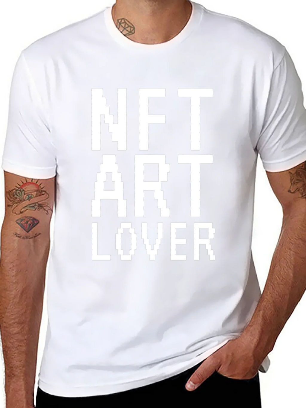 NFT Art Lover T-Shirt Black Pixelated Design product image 1