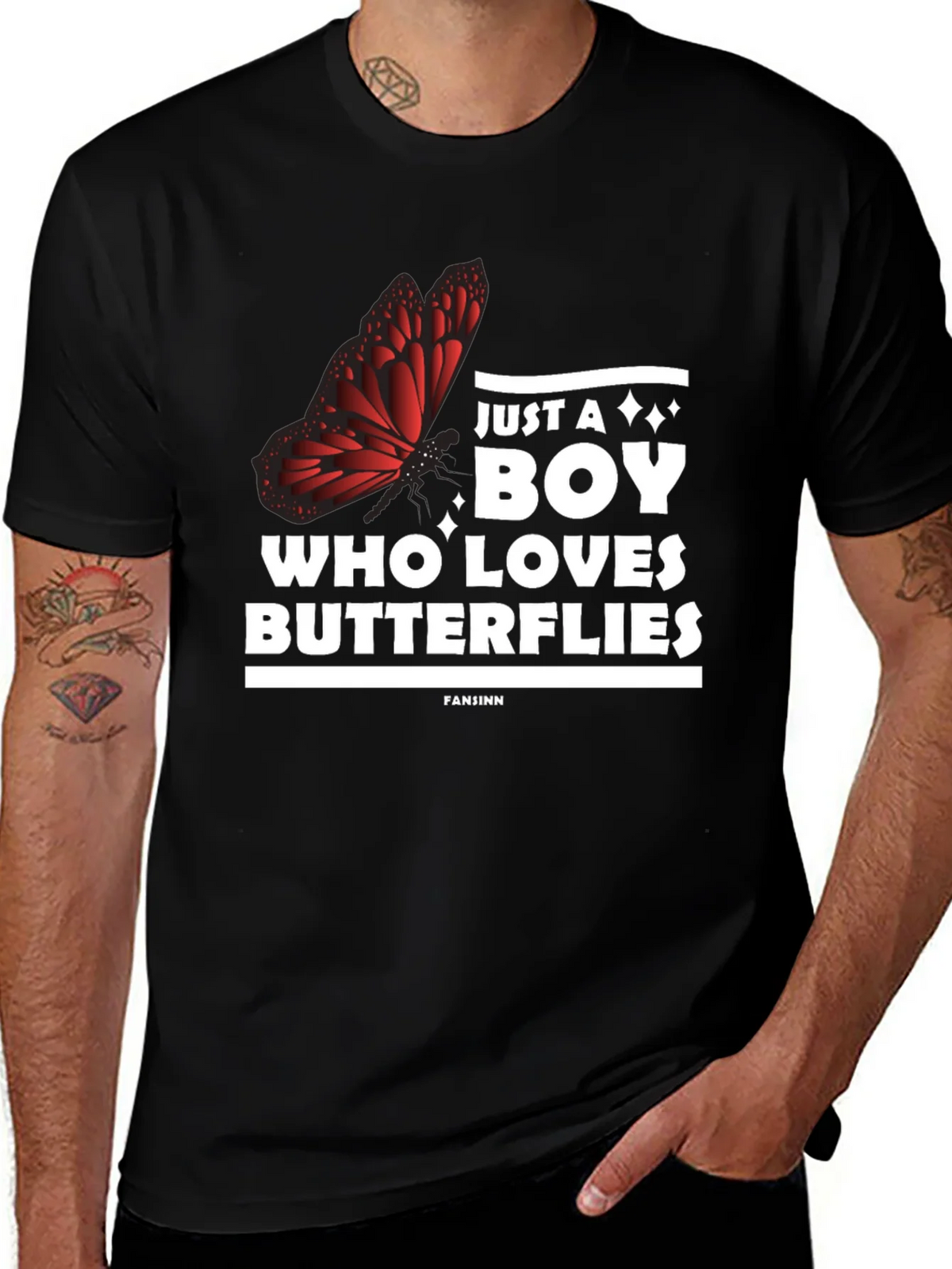 Boy Who Loves Butterflies Graphic Tee product image 1