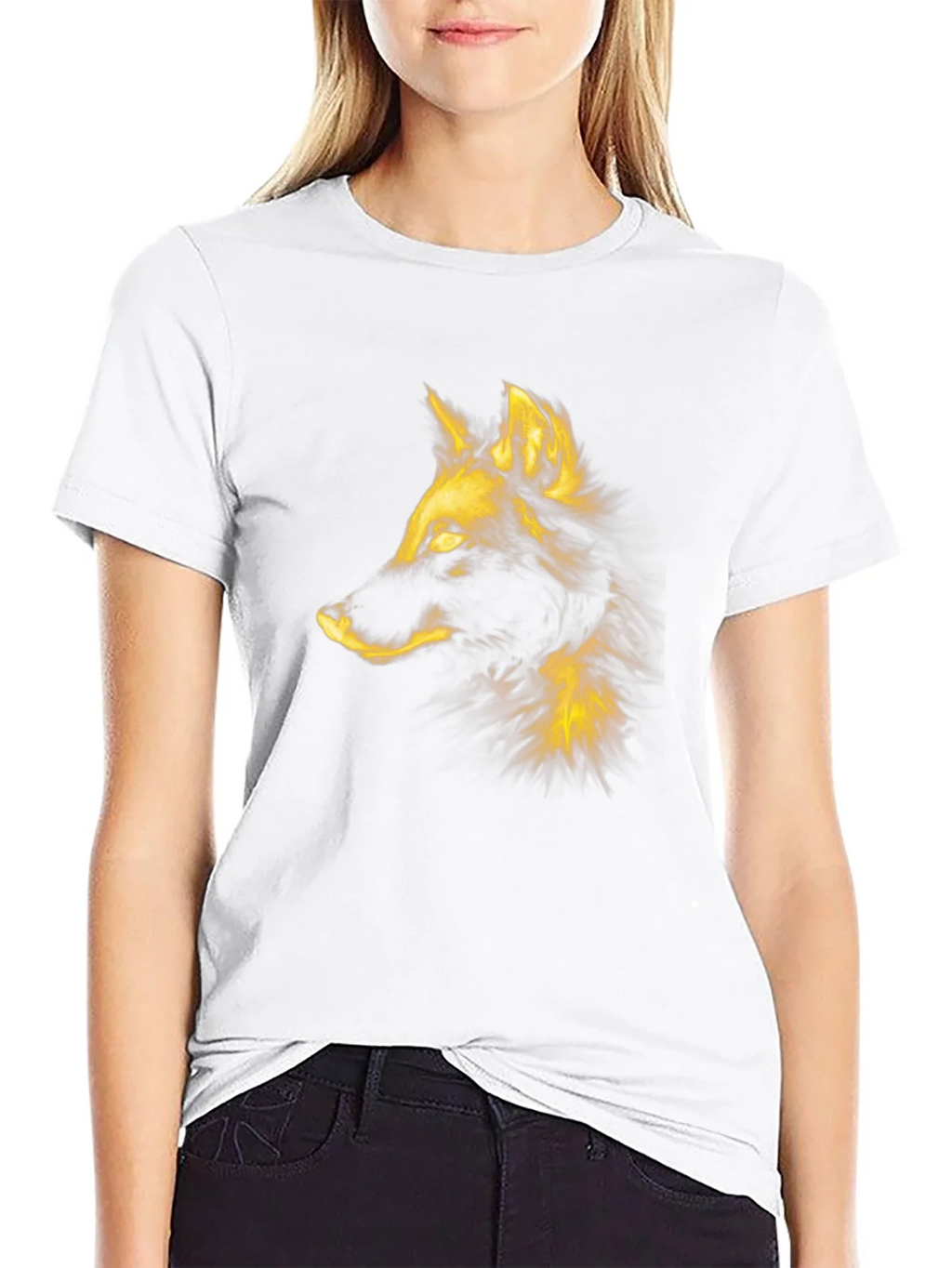 Fiery Wolf Graphic Tee - Mens Black T-Shirt product image 2
