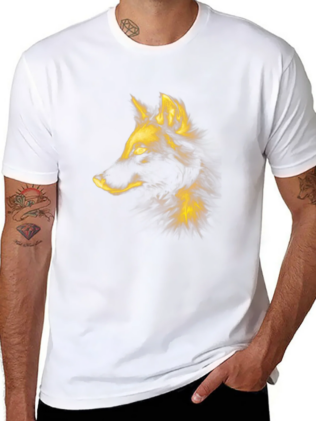Fiery Wolf Graphic Tee - Mens Black T-Shirt product image 1