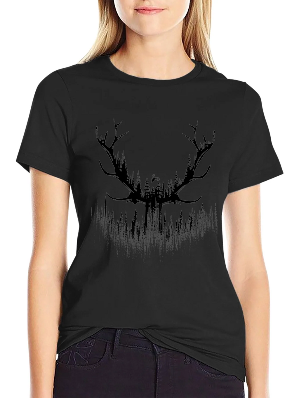 Antler Forest Graphic Tee - Mens Black T-Shirt product image 2