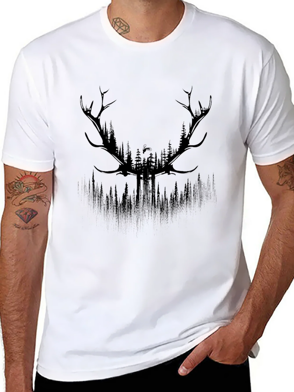 Antler Forest Graphic Tee - Mens Black T-Shirt product image 7
