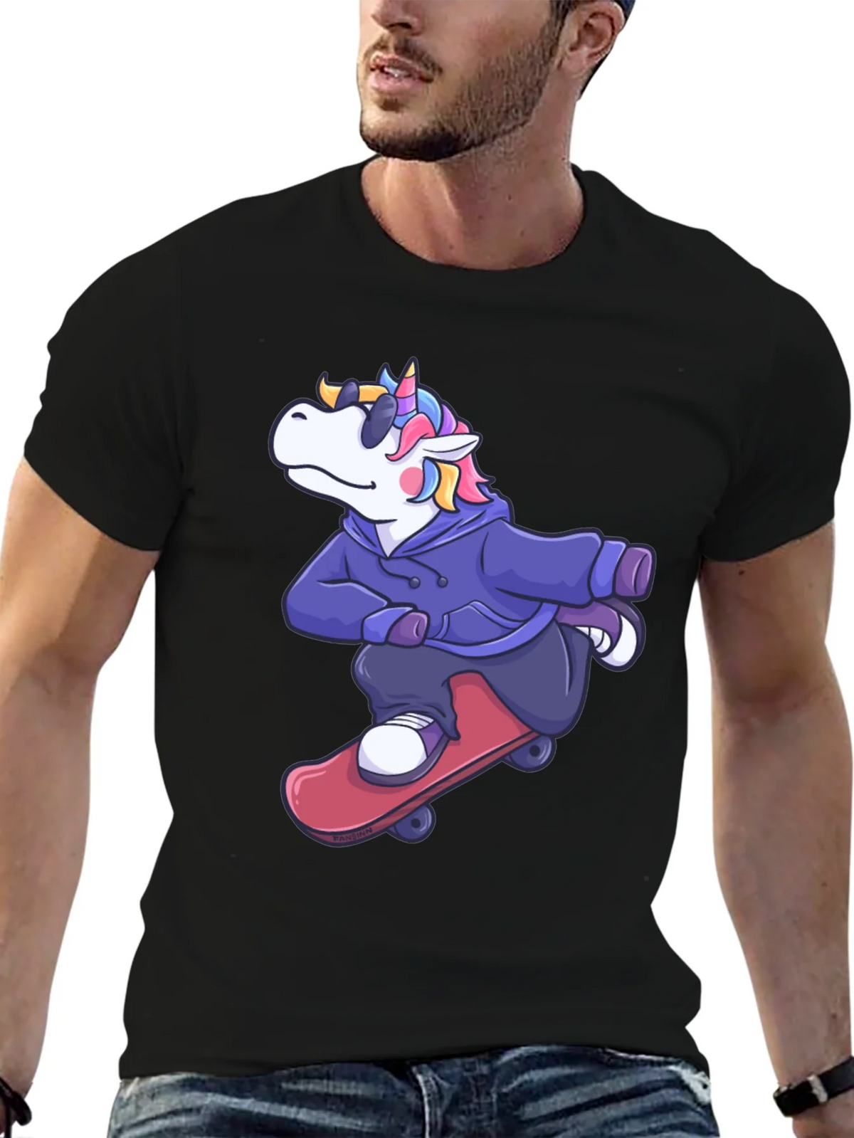 Skateboarding Unicorn Graphic Tee - Cool & Fun! product image 6