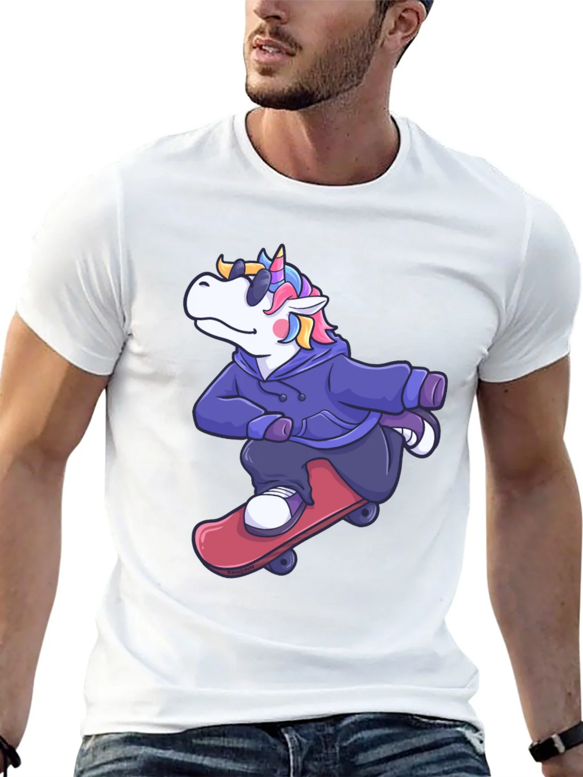 Skateboarding Unicorn Graphic Tee - Cool & Fun! product image 12
