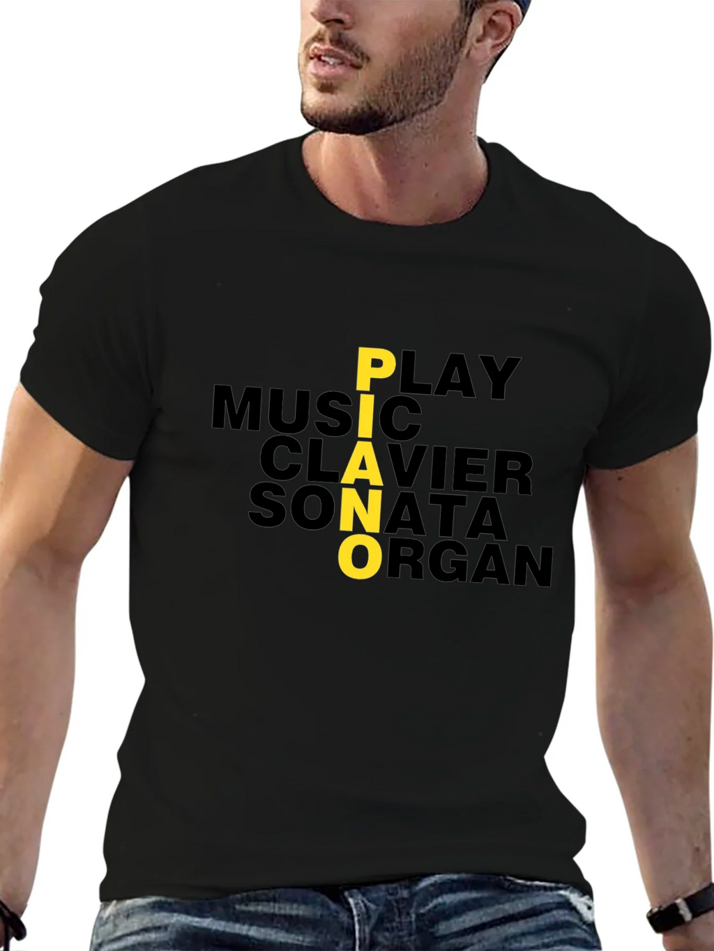Piano Music Lover Graphic Tee - Black product image 4