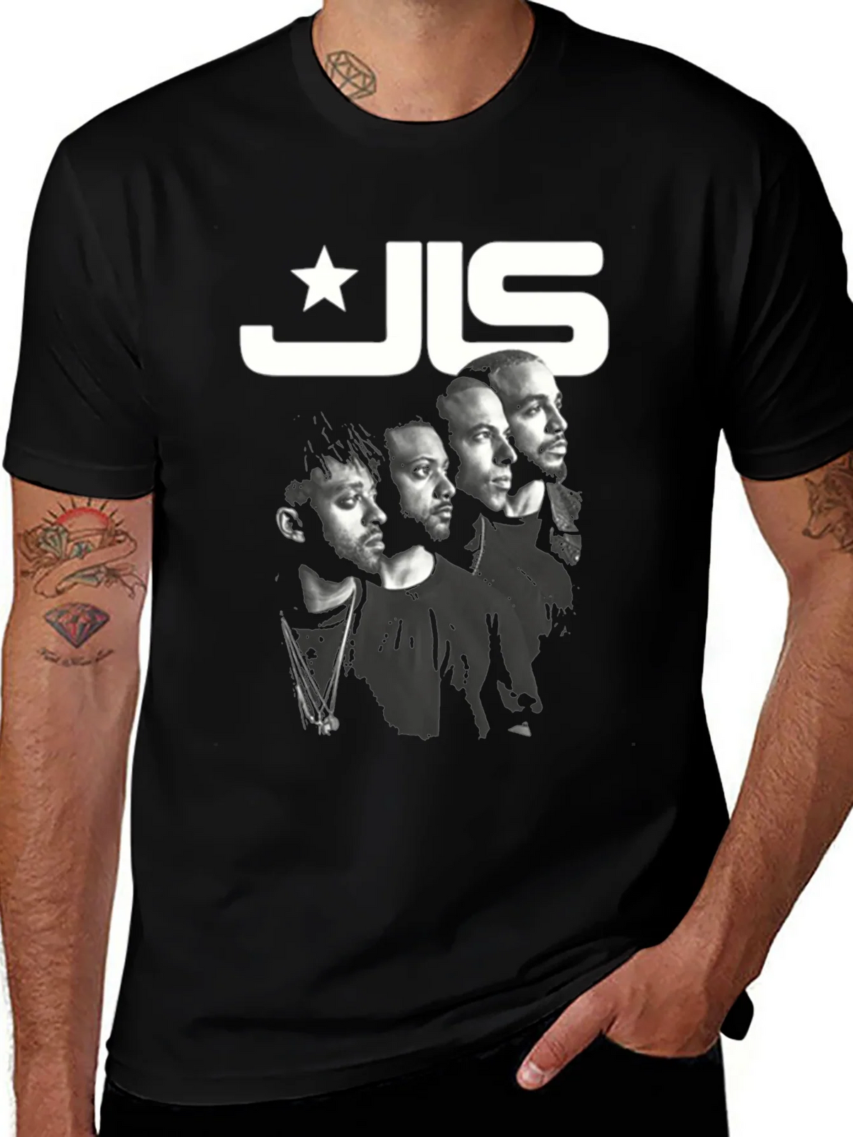 JLS Band Tee - Black Cotton Graphic T-Shirt product image 1