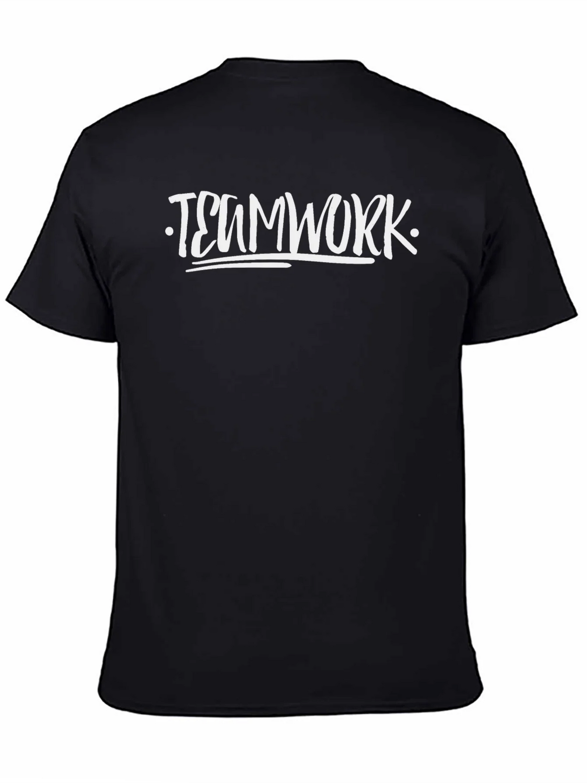 Teamwork T-Shirt Black Cotton Crew Neck Graphic Tee product image 4