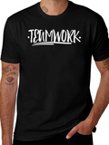 Teamwork T-Shirt Black Cotton Crew Neck Graphic Tee product image 1