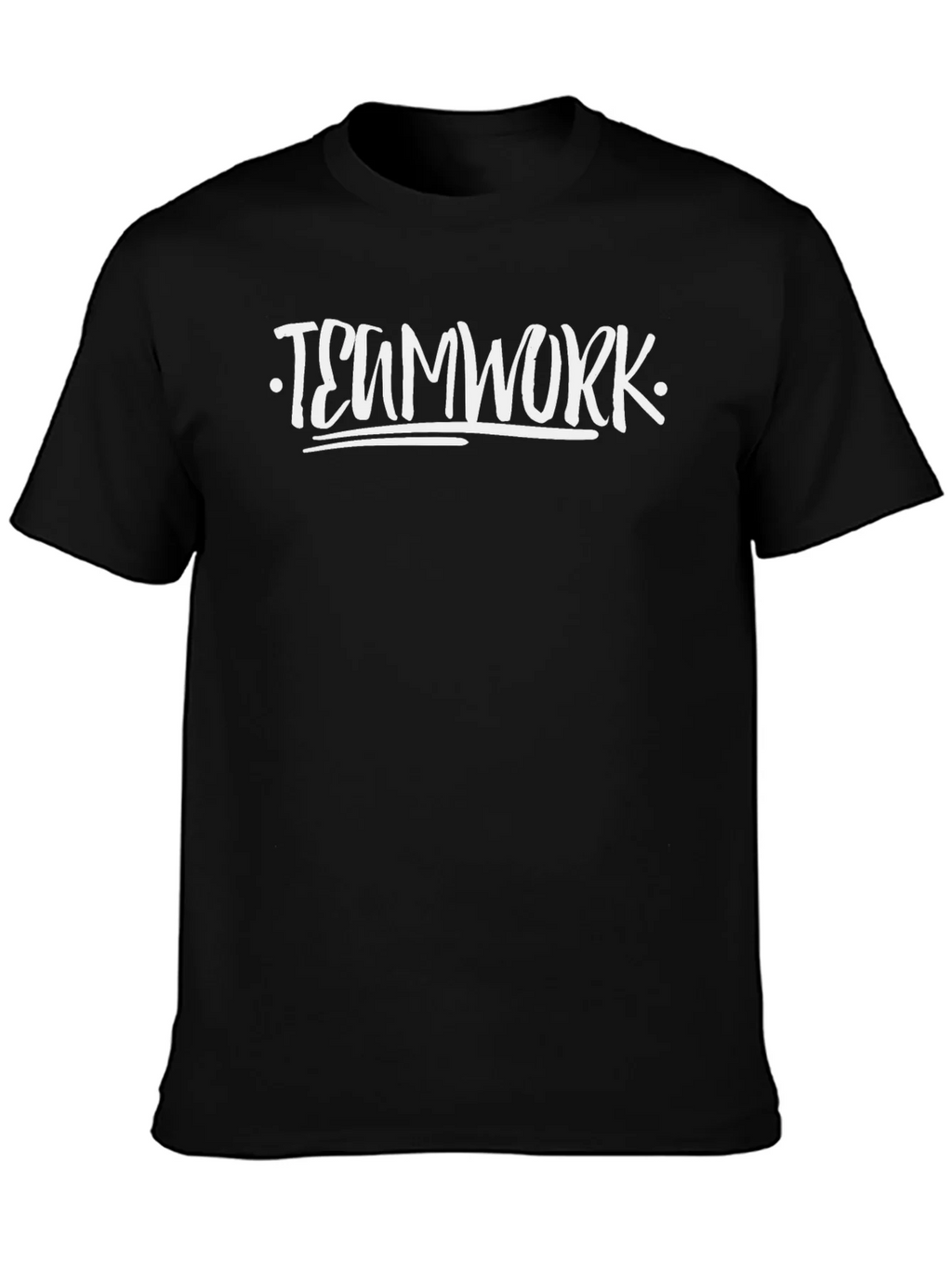 Teamwork T-Shirt Black Cotton Crew Neck Graphic Tee product image 3