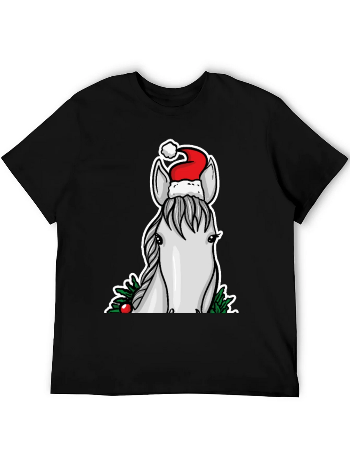 Festive Horse Graphic Tee - Holiday Cheer