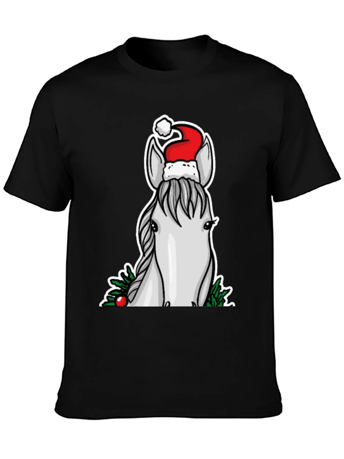 Festive Horse Graphic Tee - Holiday Cheer