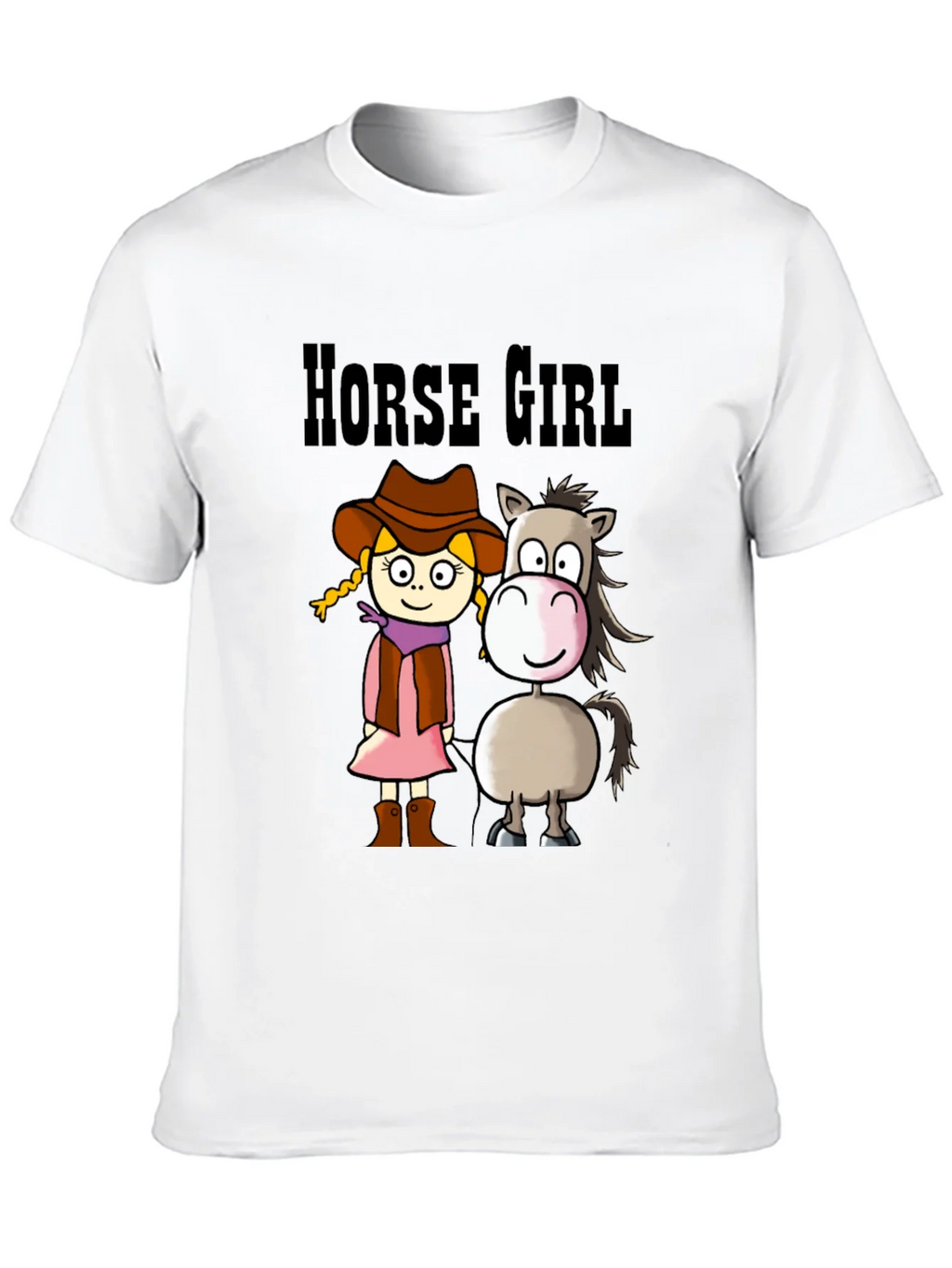 Horse Girl Cartoon T-Shirt - Cute Animal Tee product image 3