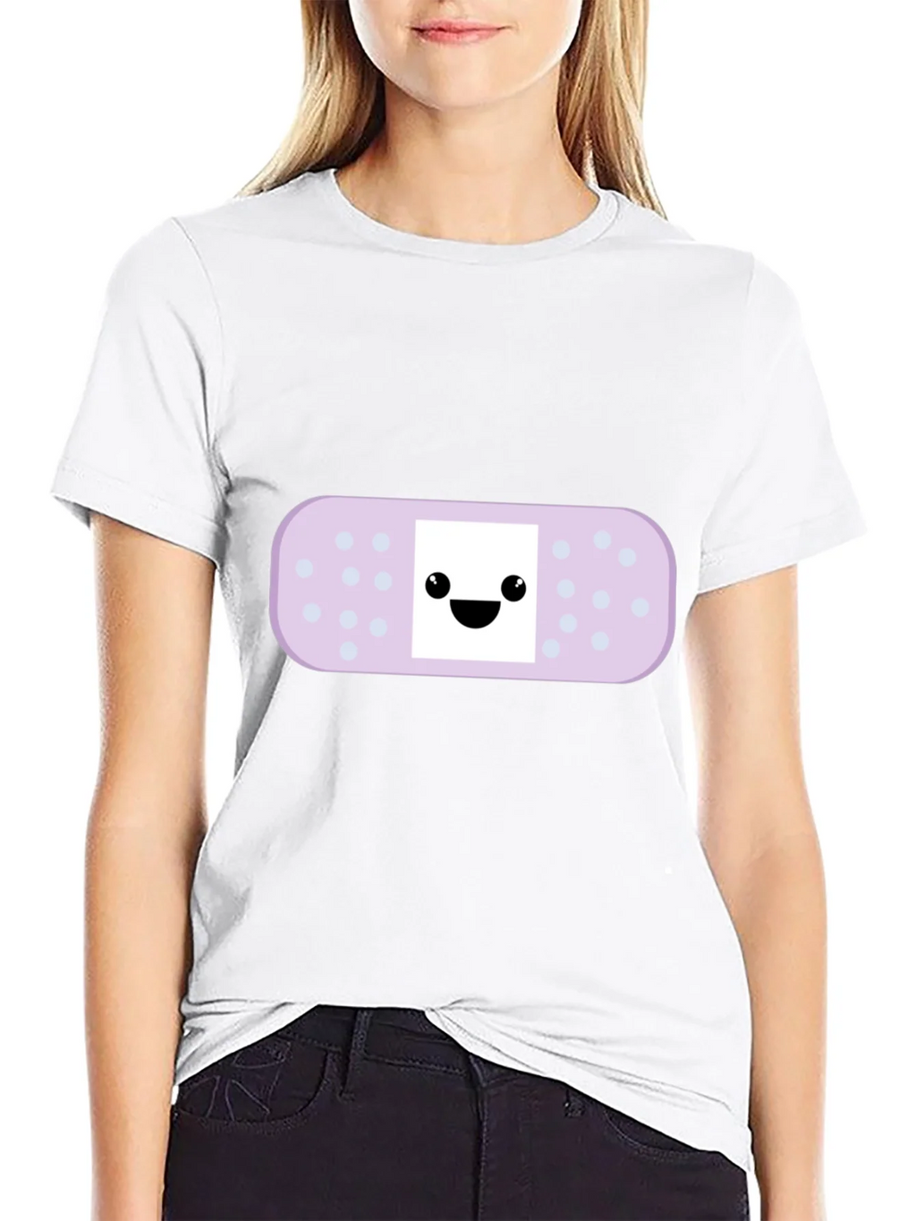 Cute Bandage Cartoon Graphic Tee - Black product image 8