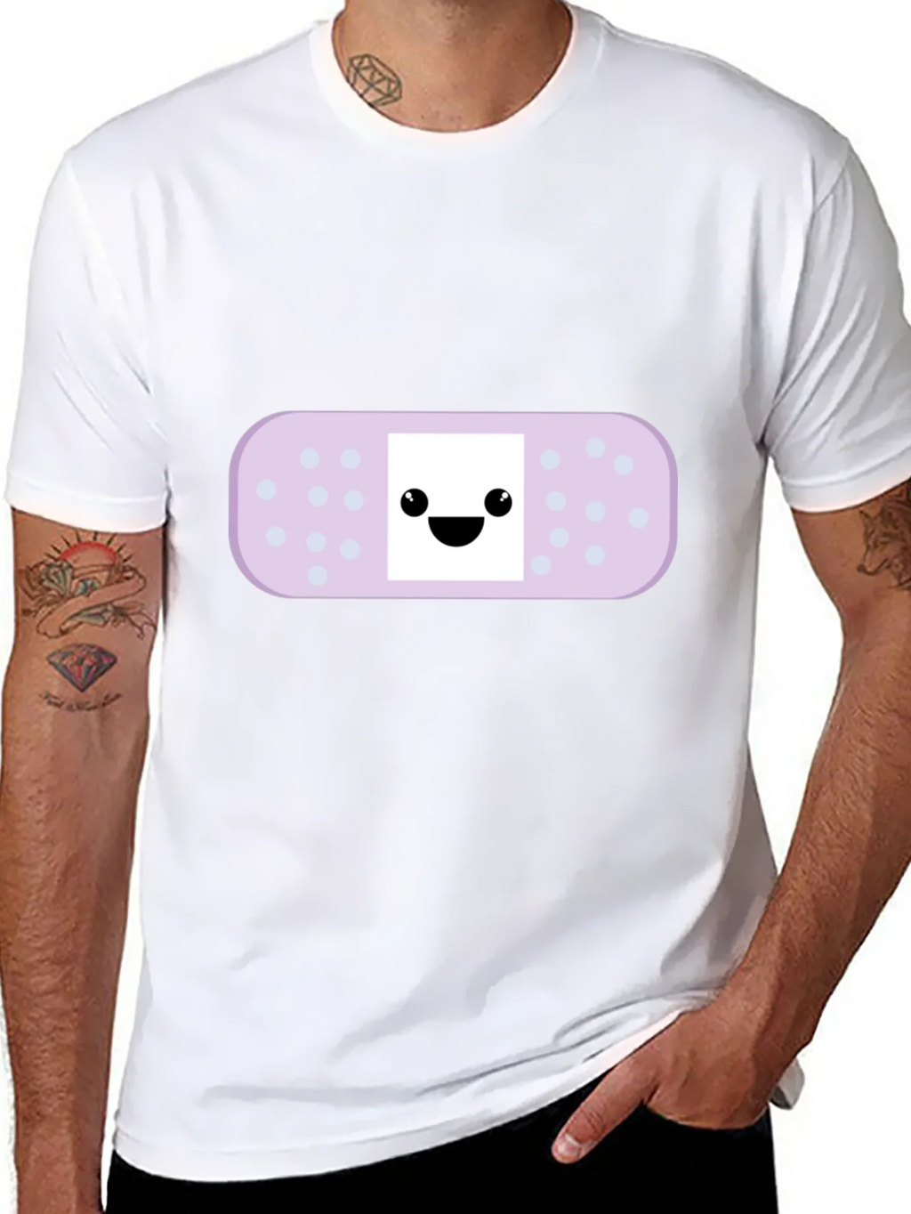 Cute Bandage Cartoon Graphic Tee - Black product image 7