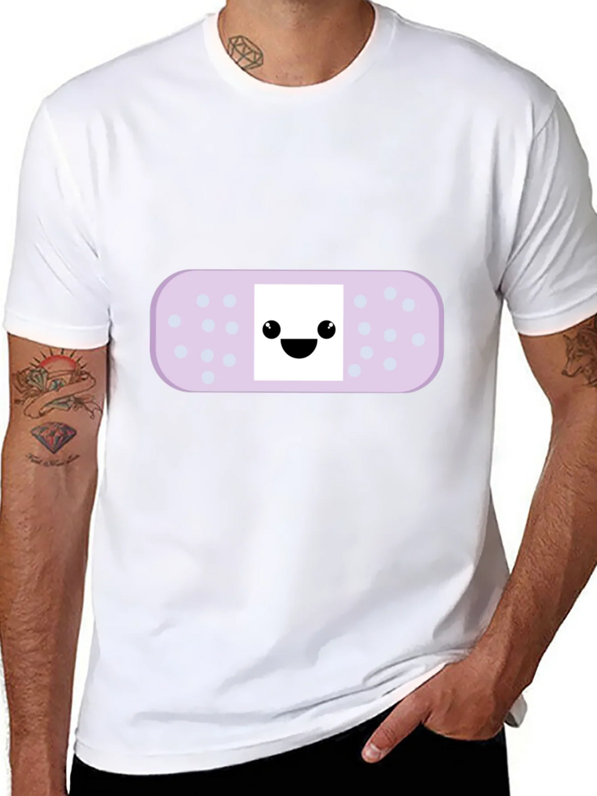 Cute Bandage Cartoon Graphic Tee - Black product image 7