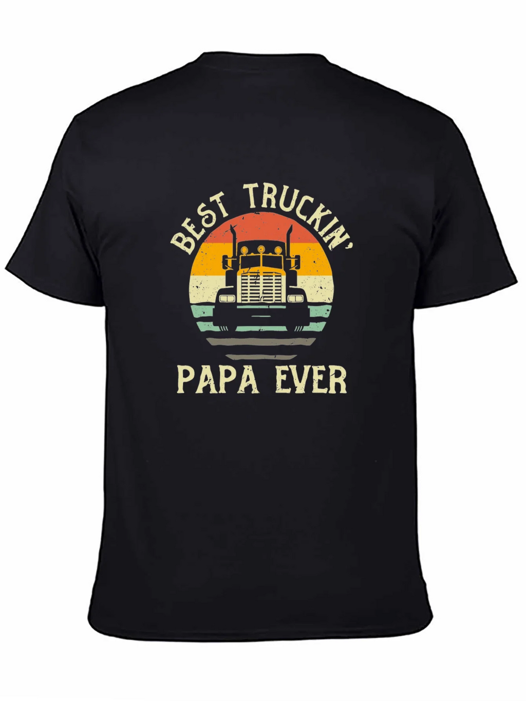 Best Truckin Papa Ever Black T-Shirt product image 4