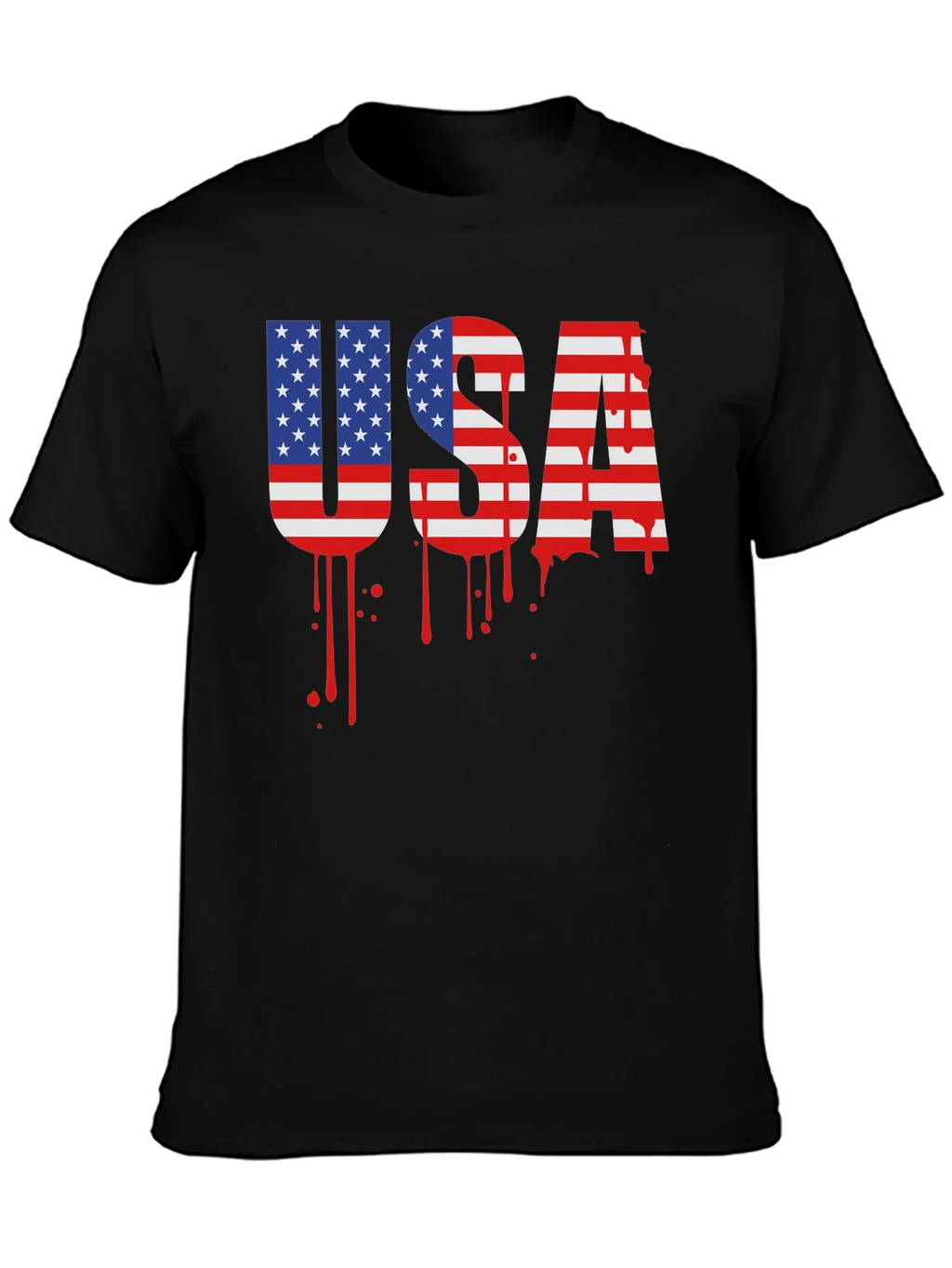 USA Flag Drip Graphic T-Shirt product image 2