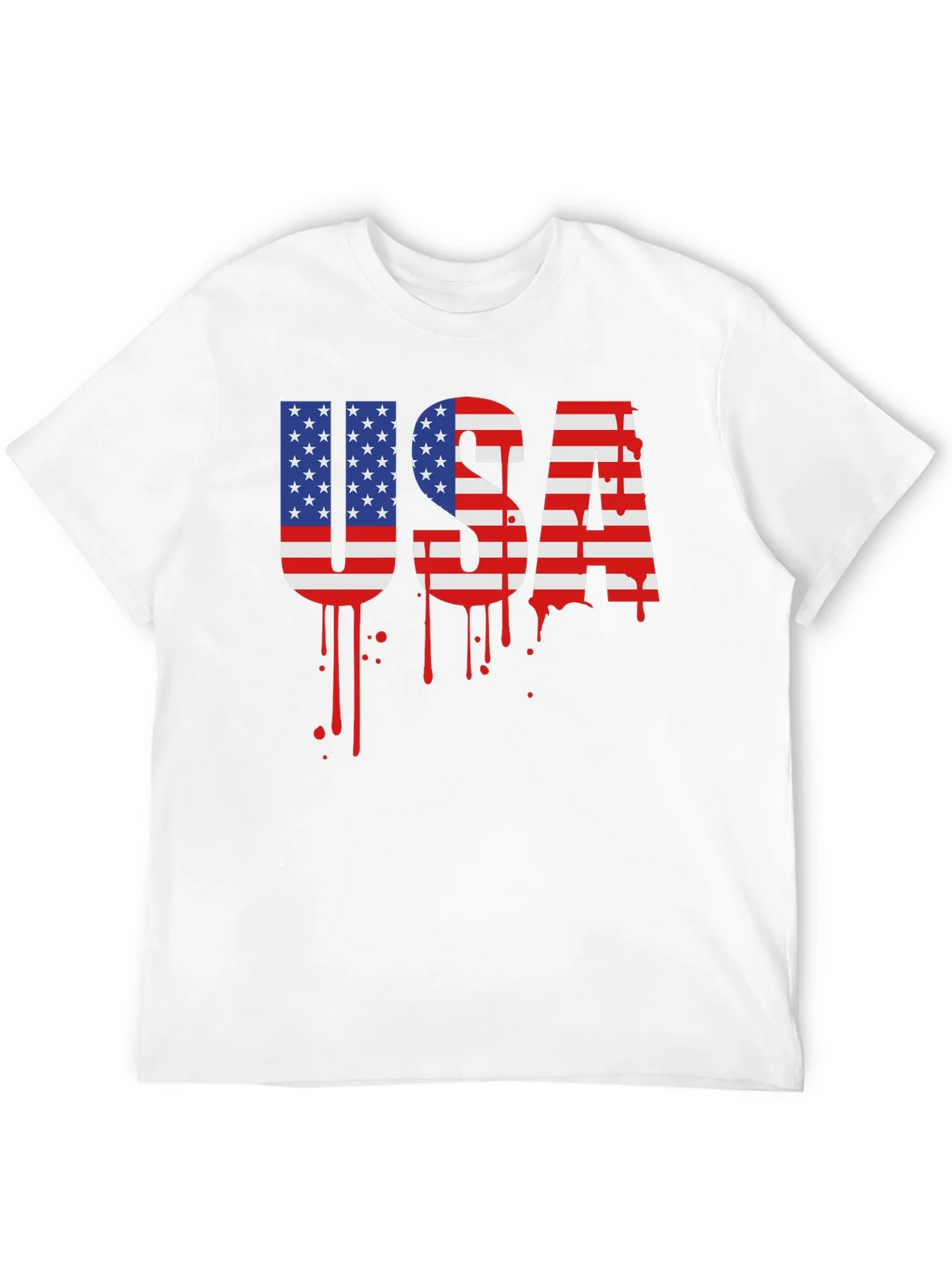 USA Flag Drip Graphic T-Shirt product image 6