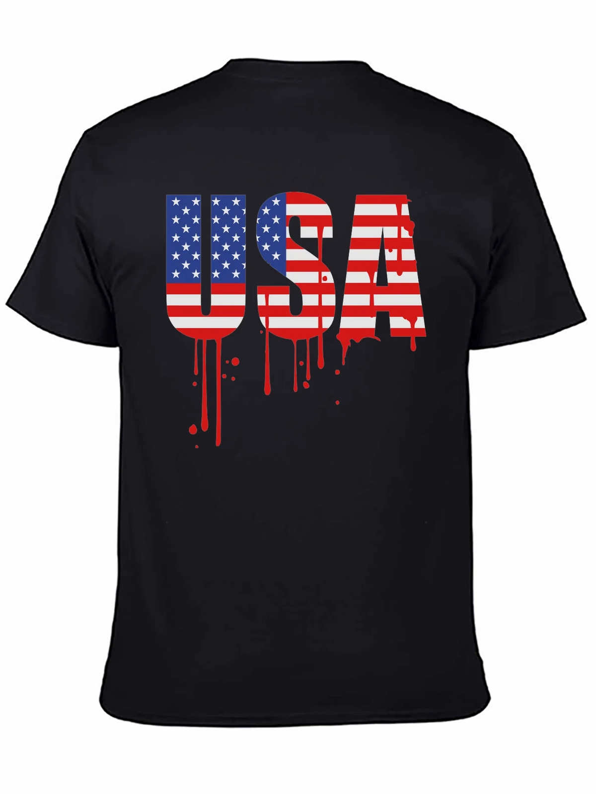 USA Flag Drip Graphic T-Shirt product image 3