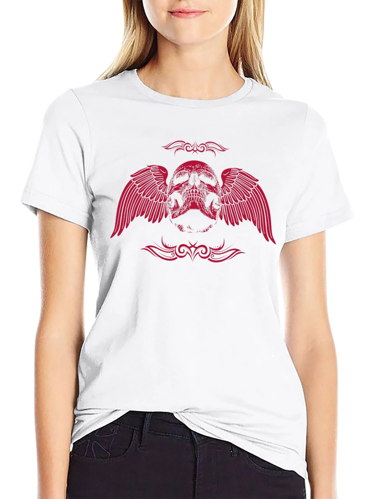 Winged Skull Graphic Tee - Black product image 8