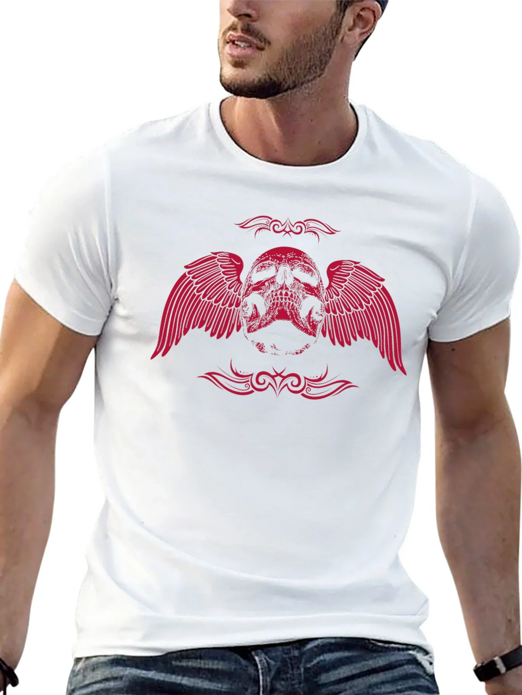 Winged Skull Graphic Tee - Black product image 12