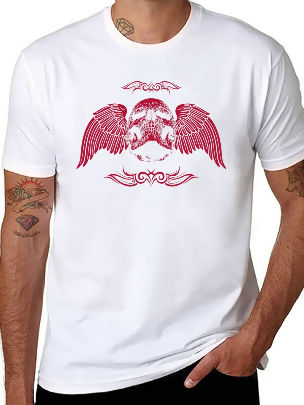Winged Skull Graphic Tee - Black product image 7