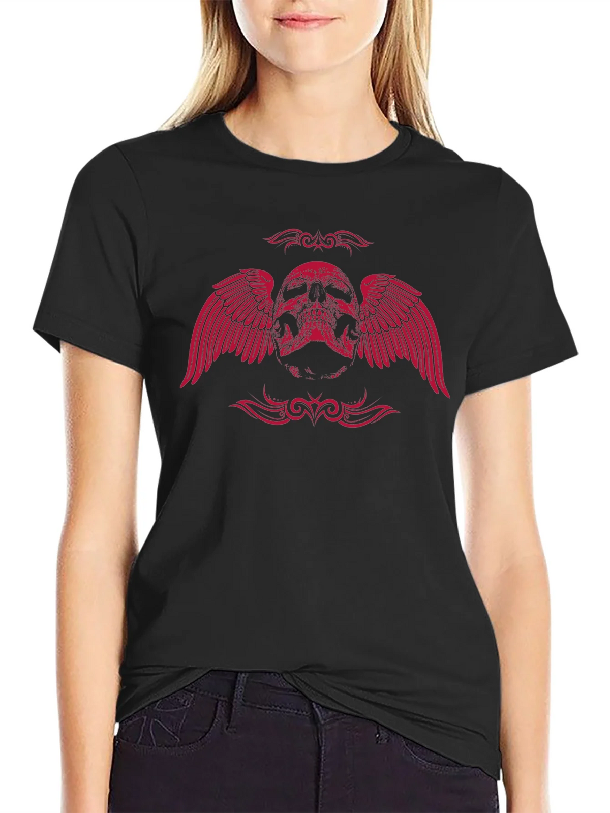 Winged Skull Graphic Tee - Black product image 2