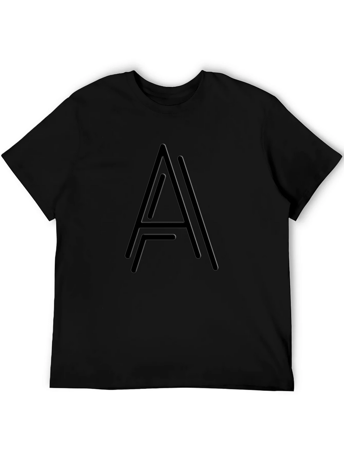 Modern Black T-Shirt with Abstract A Design product image 3