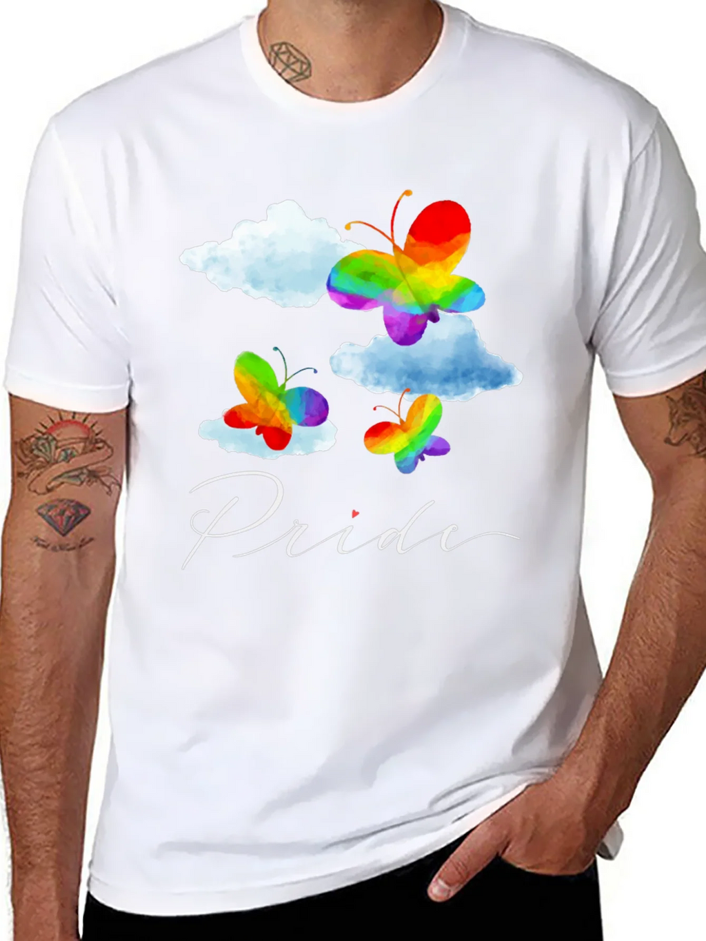 Pride Butterfly Graphic Tee - Black LGBT T-Shirt product image 7