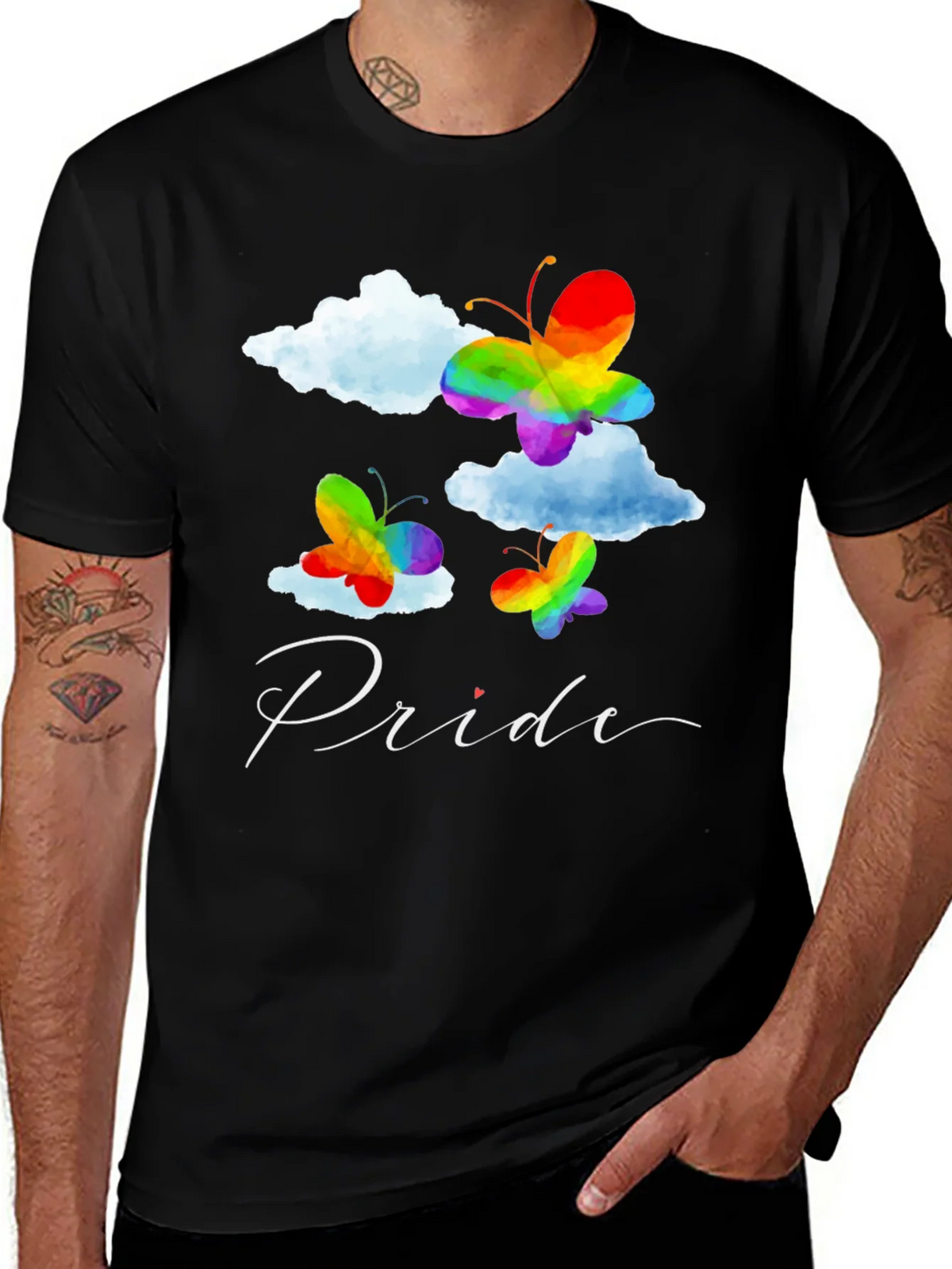 Pride Butterfly Graphic Tee - Black LGBT T-Shirt product image 1