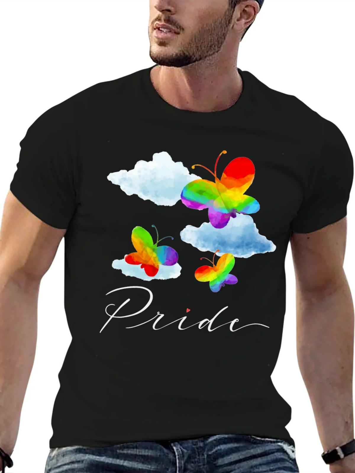 Pride Butterfly Graphic Tee - Black LGBT T-Shirt product image 6