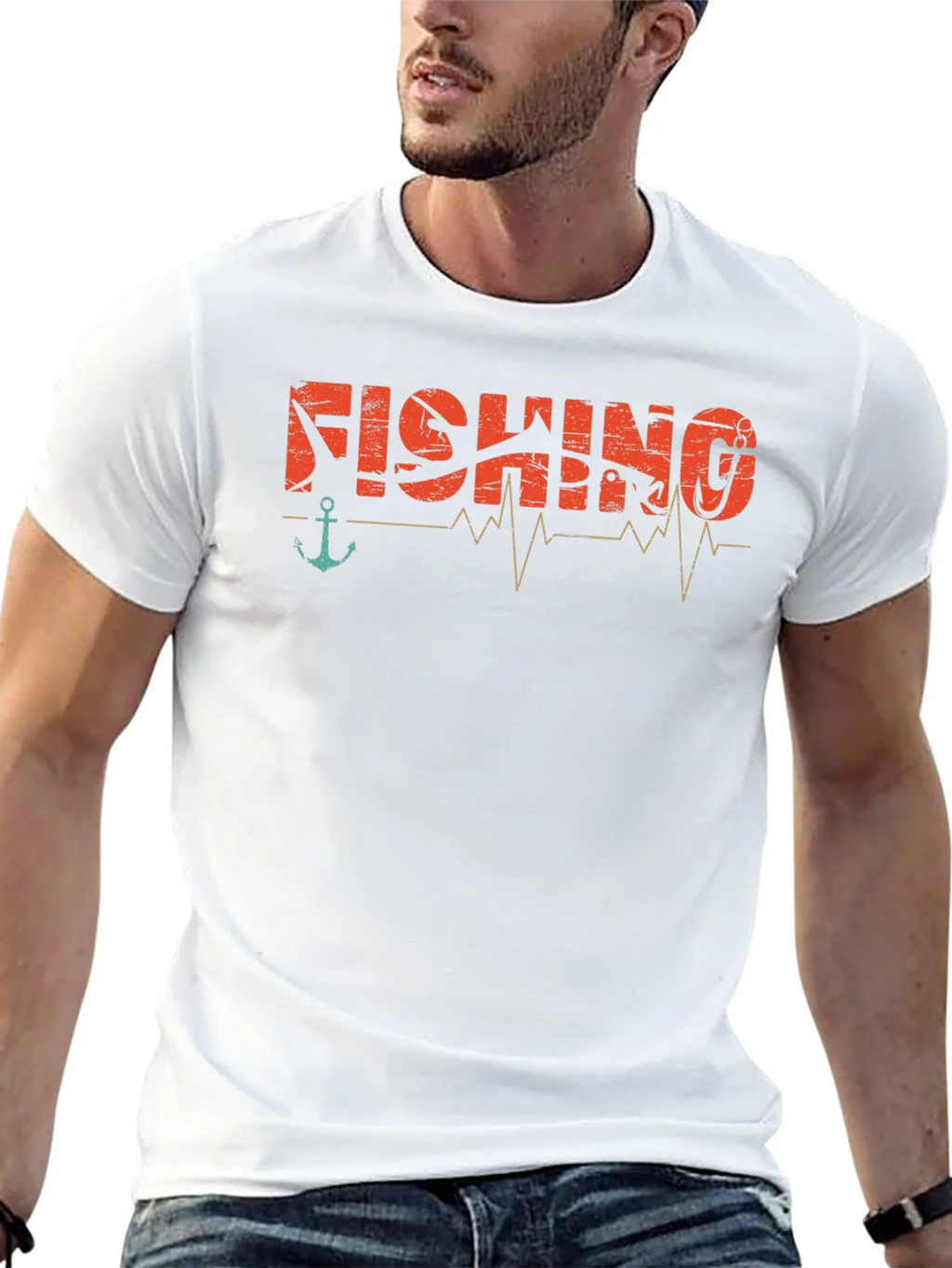 Fishing Heartbeat Graphic T-Shirt - Angler Tee product image 12