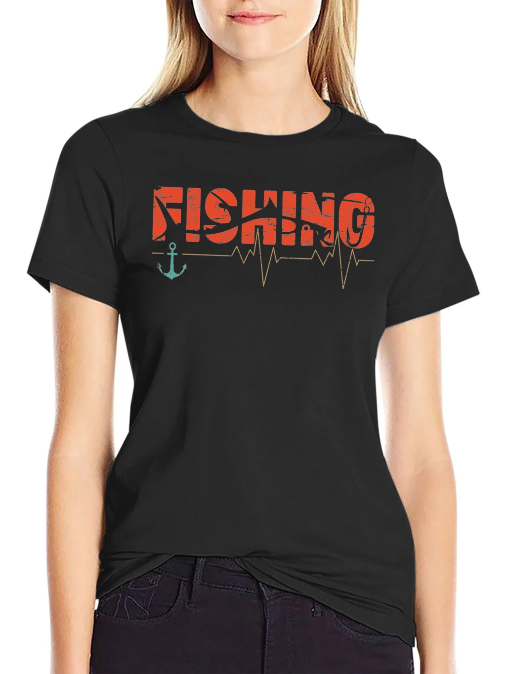 Fishing Heartbeat Graphic T-Shirt - Angler Tee product image 2