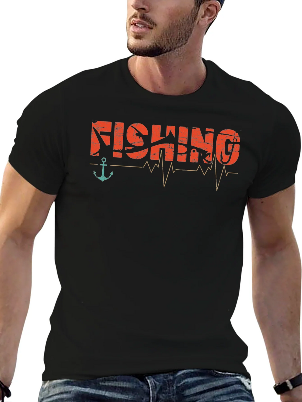 Fishing Heartbeat Graphic T-Shirt - Angler Tee product image 6