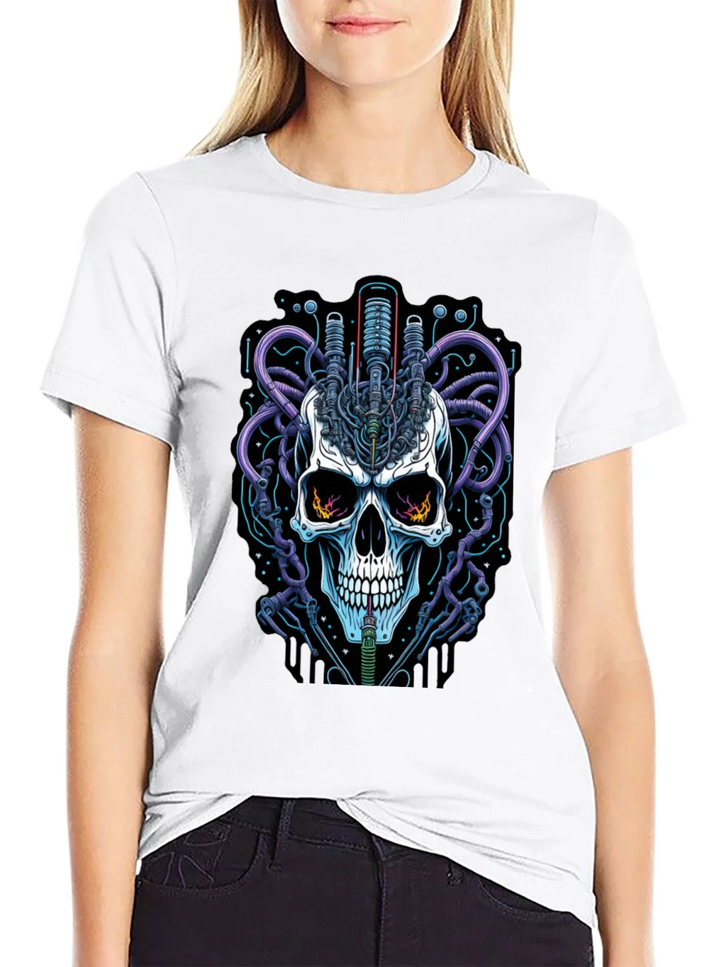 Cyberpunk Skull Graphic Tee - Edgy Streetwear product image 8