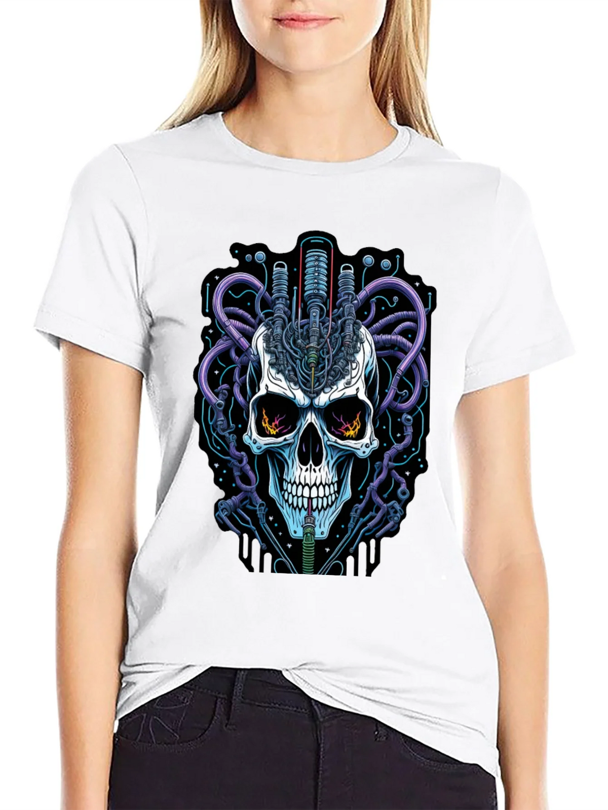 Cyberpunk Skull Graphic Tee - Edgy Streetwear product image 8