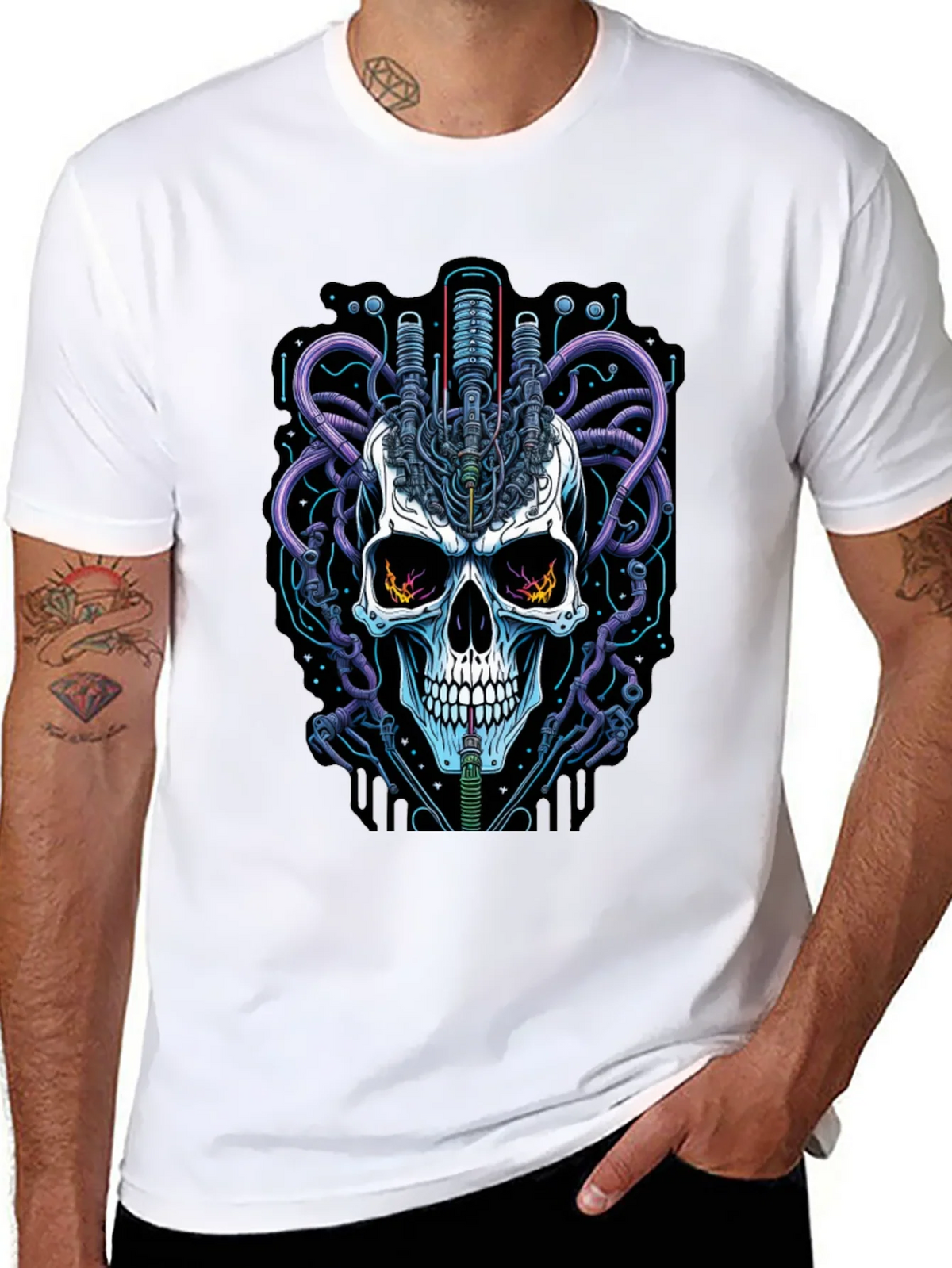 Cyberpunk Skull Graphic Tee - Edgy Streetwear product image 7