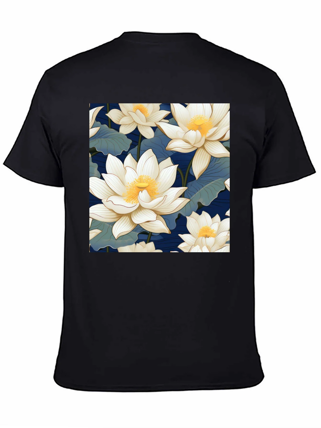 Lotus Flower Graphic Black T-Shirt product image 4