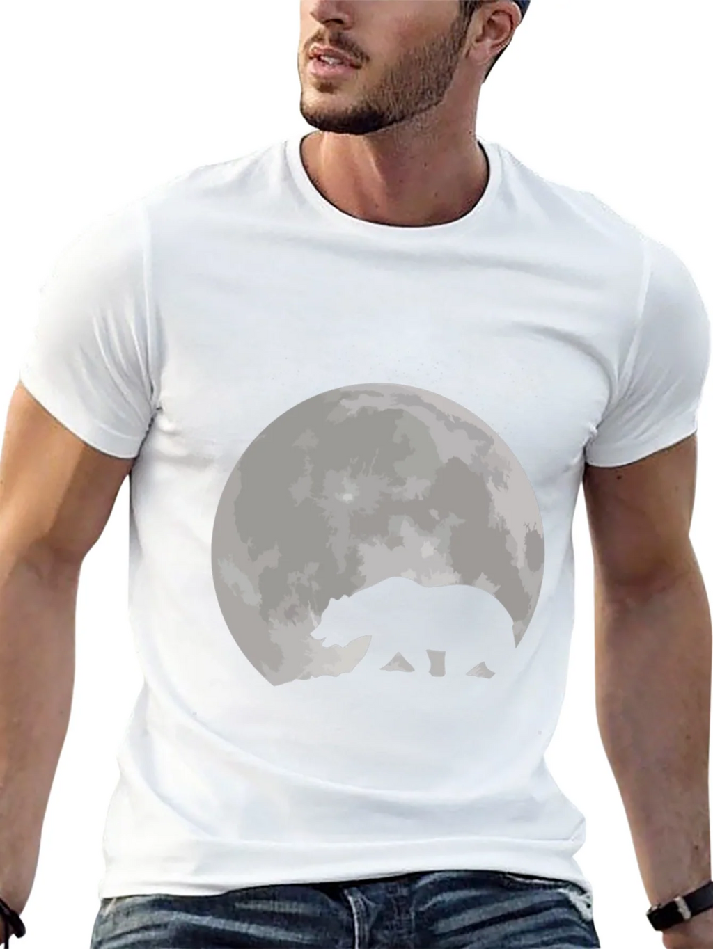 Bear Moon Black T-Shirt product image 2