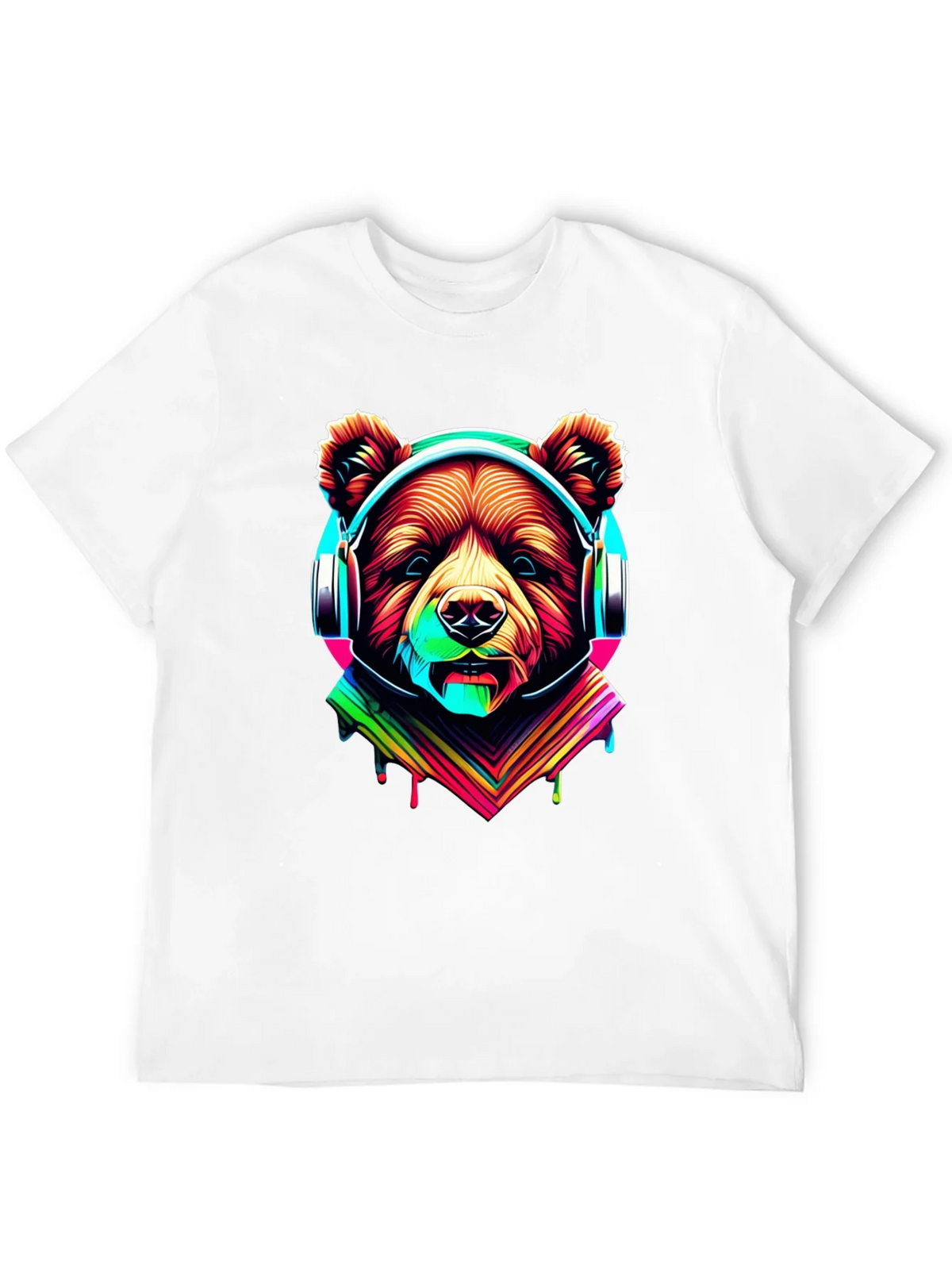 Neon Bear Headphones Graphic Tee product image 11