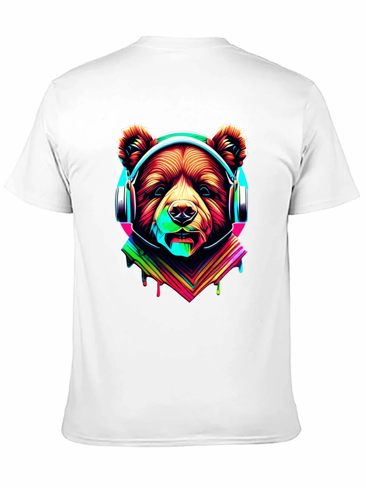 Neon Bear Headphones Graphic Tee product image 10