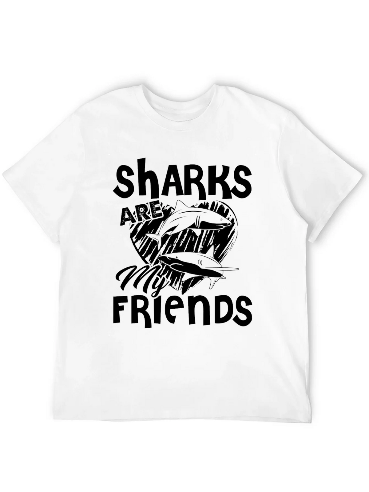 Sharks Are My Friends Black T-Shirt product image 6