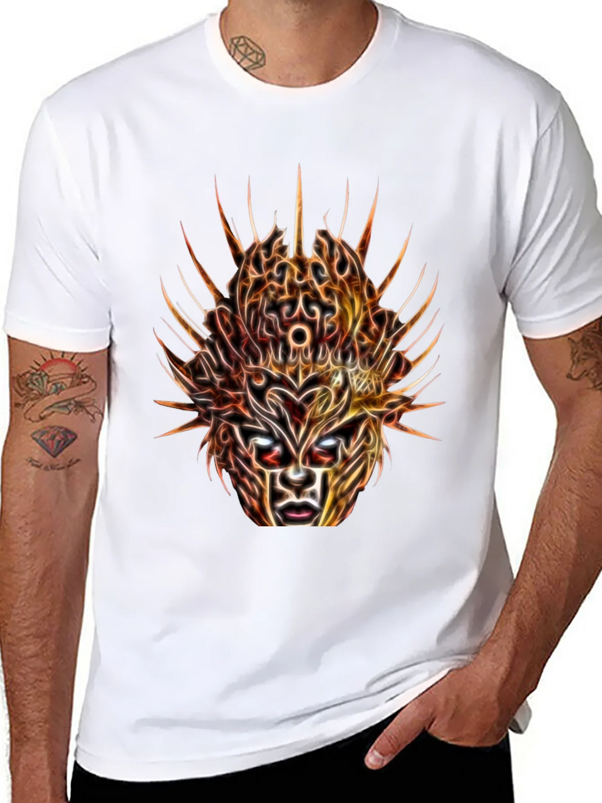 Mystic Mask Graphic Tee - Abstract Art T-Shirt product image 4