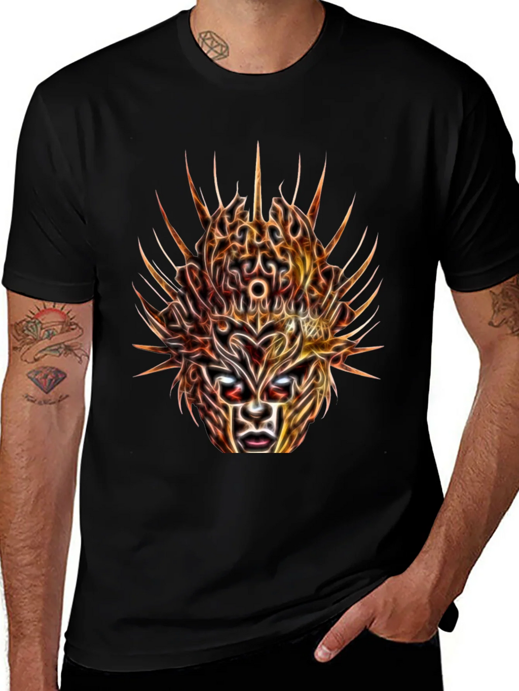 Mystic Mask Graphic Tee - Abstract Art T-Shirt product image 1