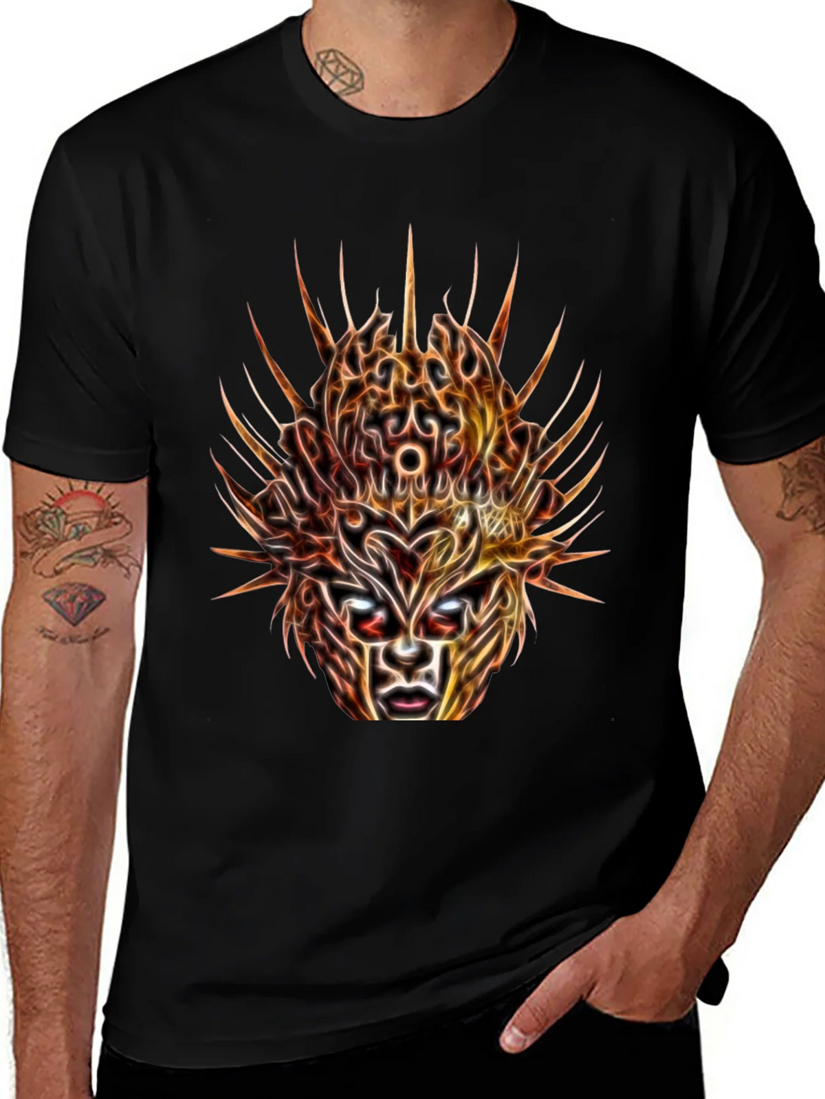 Mystic Mask Graphic Tee - Abstract Art T-Shirt product image 1