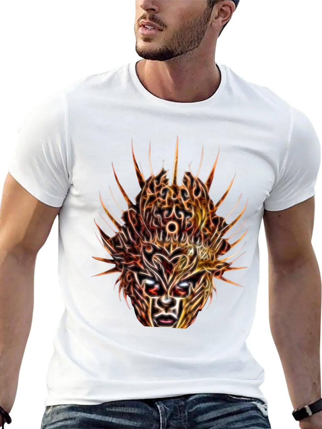Mystic Mask Graphic Tee - Abstract Art T-Shirt product image 7