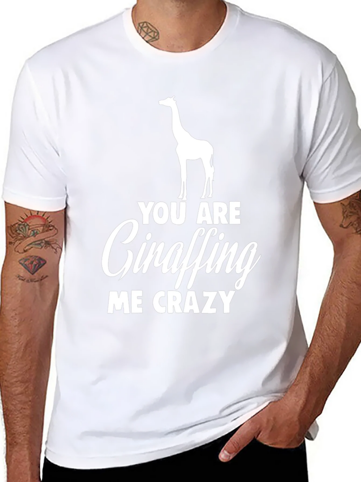 Giraffe Crazy Humor T-Shirt product image 7