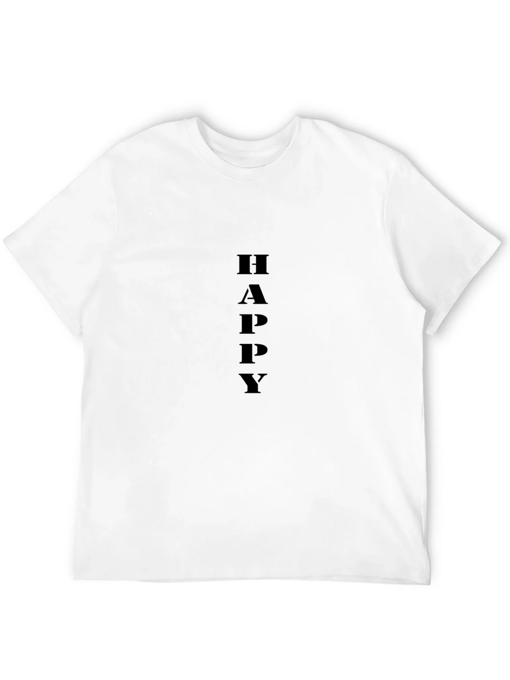 Happy Vertical Text Graphic Black T-Shirt product image 4
